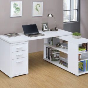 Yvette L-Shape Office Desk White | 800516