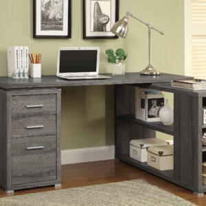 Yvette L-Shape Office Desk Weathered Grey | 800518
