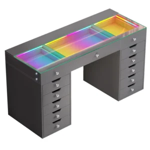 VANITII Eva-RGB Vanity Desk Pro - 13 Storage Drawers | Pink