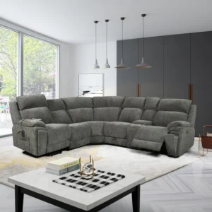 Power Recliner Sectional Fabric Sofa MC3020 Gray