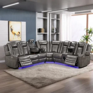 Power Recliner Sectional MC2855B Gray