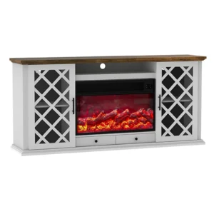 Fully Assembled 72" TV stand with an electronic fireplace (HZ04)